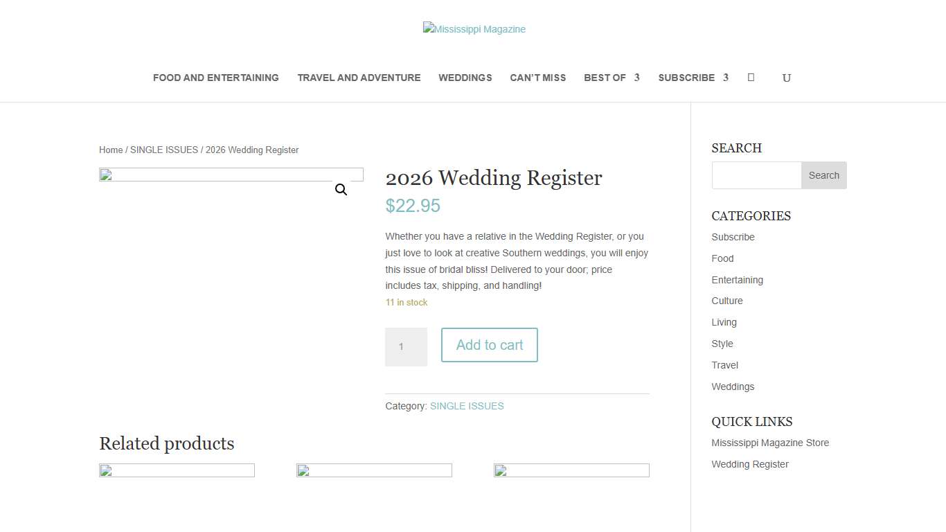 2026 Wedding Register - Mississippi Magazine