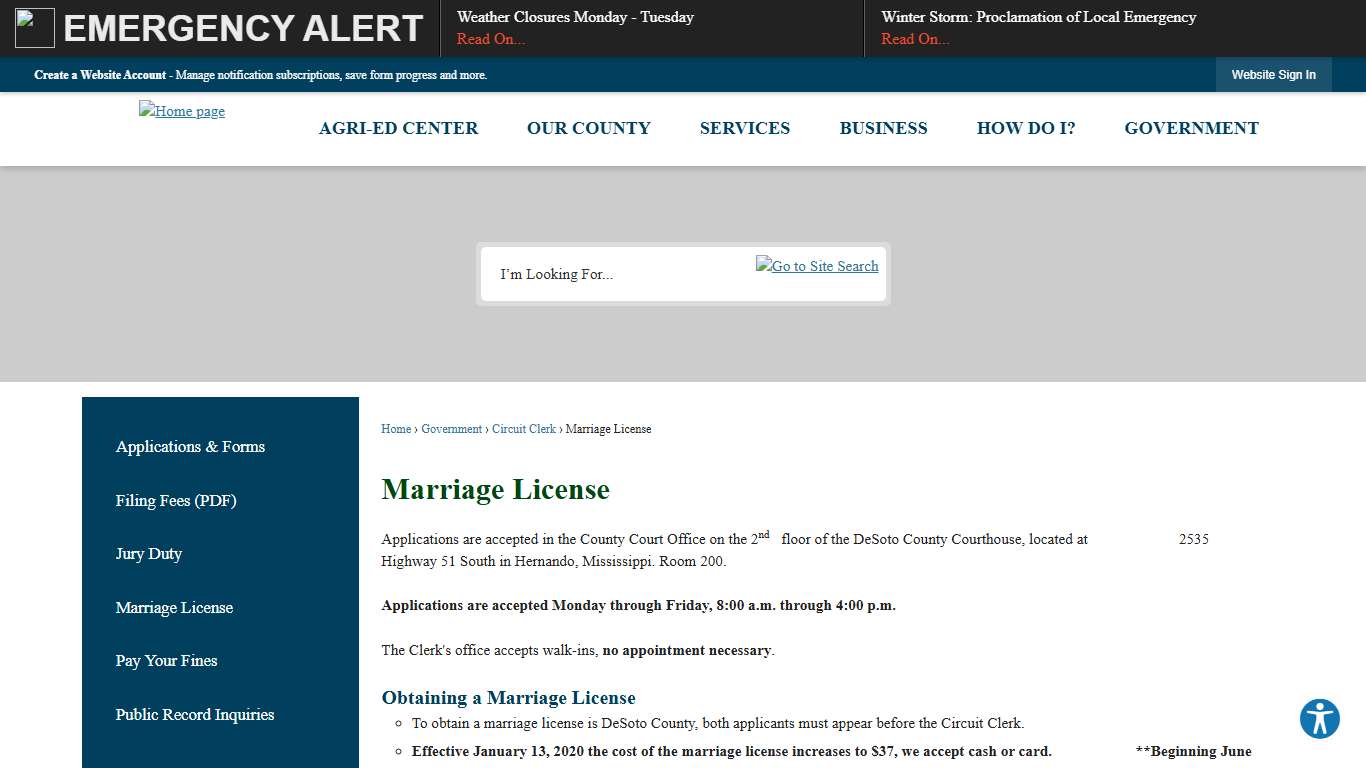 Marriage License DeSoto County, MS - Official Website