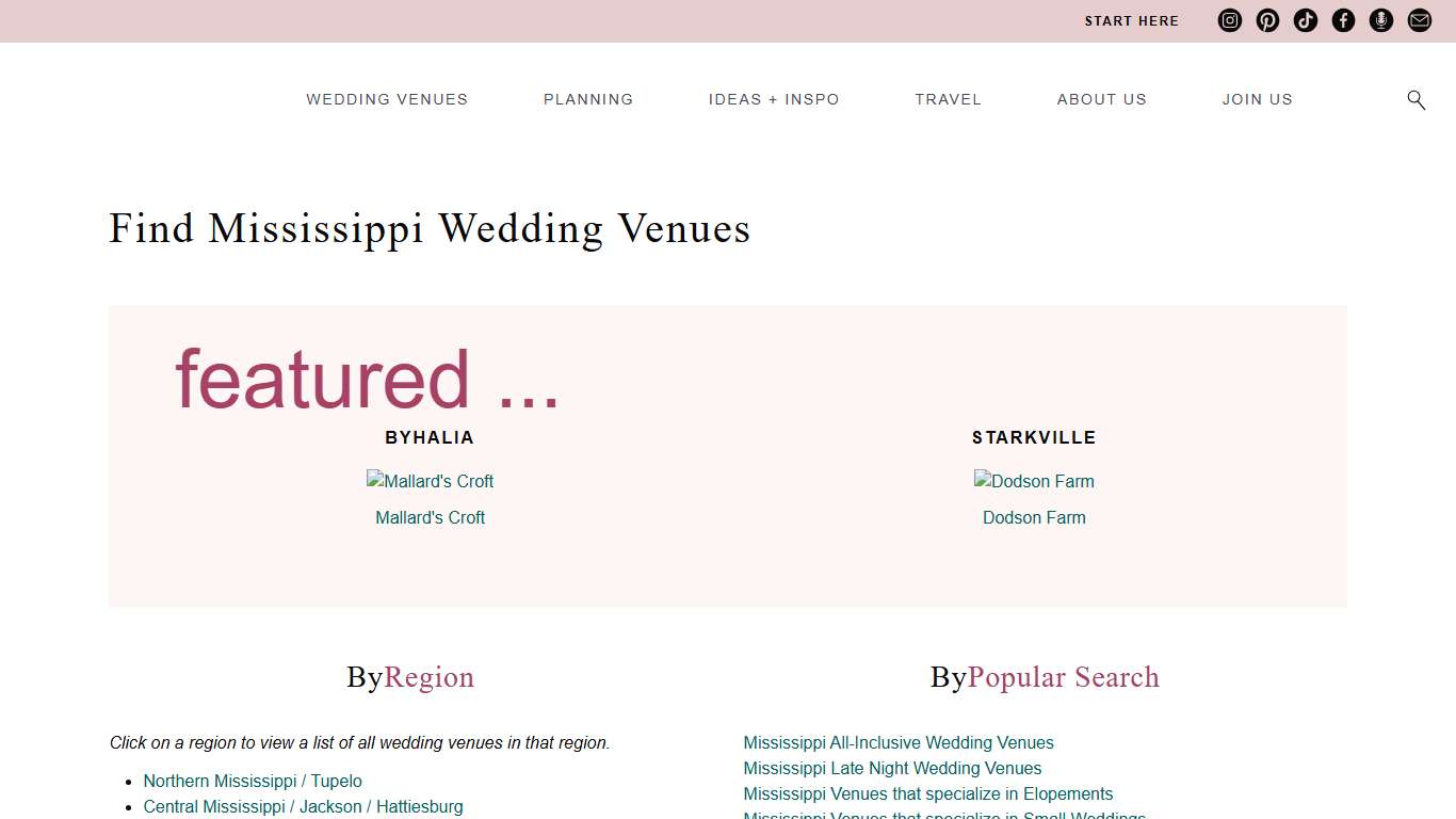 Mississippi Wedding Venues - See 2026 Prices
